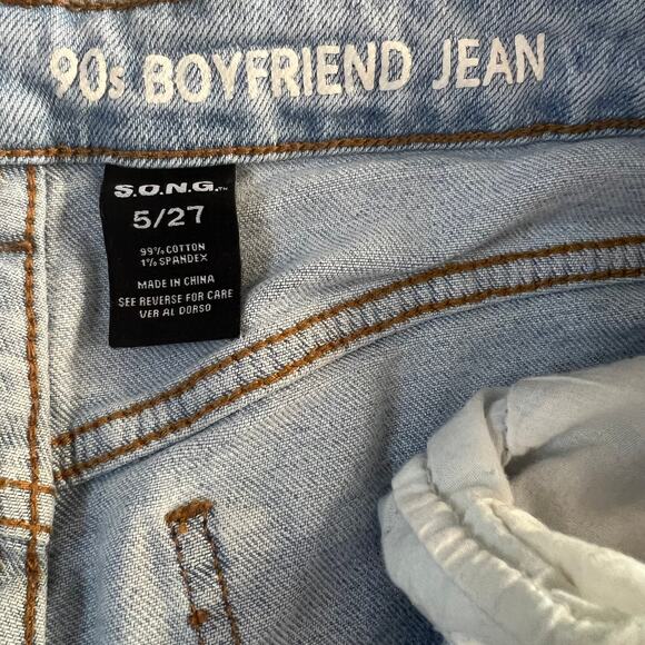 S.O.N.G. Women’s Light Blue Jeans,  Size 5/27, 90’s Boyfriend Jeans - Picture 8 of 9